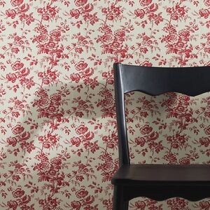 3 Rolls NextWall Prepasted Red White Toile Floral Wallpaper Seamless French